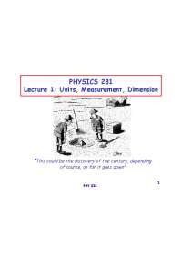 Units, Measurement, Dimension - Lecture Notes | PHY 231
