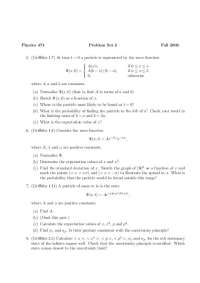 Problem Set 2 - Quantum Physics I | PHY 471