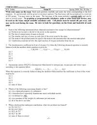 Exam 2 for Introductory Chemistry | CHEM 1010 - Docsity