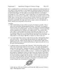 Lab Experiment 5 - Interference Fringes and Newton's Rings | PHY 431 ...