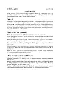 Calculus and Physics Study Guide for CH 342 - Spring 2002