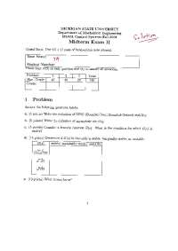 Exam 2 Questions with Solutions - Control Systems | ME 451