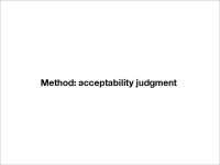 Method: Acceptability Judgment - Introduction to Linguistics | LIN 401