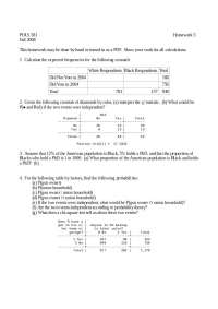 POLS 581 Fall 2008: Statistical Analysis of Crosstabs, Probabilities, and Regression - Pro