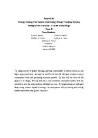 Energy-Saving Thermostat Proposal: Michigan State University ECE480 Senior Design Project 