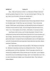 Newton's Laws and the Derivation of Kepler's Laws
