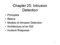 Intrusion Detection: Principles, Models, and Architecture - Prof. Feng Zhu