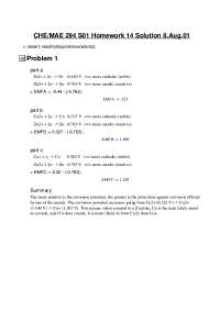 Nature and Properties of Materials - Solution key for Homework 14 | CHE 294