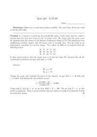 Quiz Solutions for Statistics: Mean Test Scores and Significant Variables