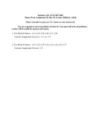 Homework Assignment 5 on Introduction to Statistical Analysis | STAT ...