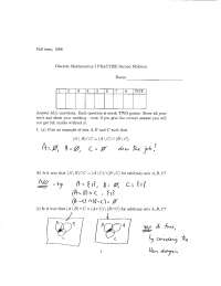 Practice Midterm 2 | Discrete Mathematics | MATH 231 | Exams ...