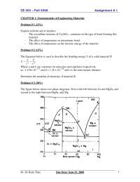 Fundamentals of Engineering Materials - Assignment 1 | CE 305 - Docsity
