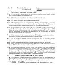 Elementary Statistics - Final Examination | STAT 135 - Docsity