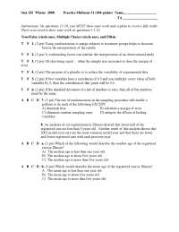 Midterm Practice - Elementary Statistics | STAT 135 - Docsity