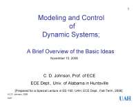 Modeling and Control of Dynamic Systems - Docsity