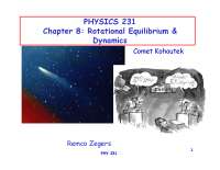 Rotational Equilibrium and Dynamics - Lecture Slides | PHY 231 - Docsity