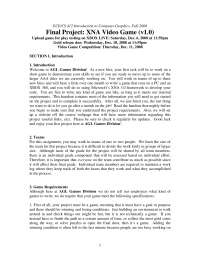Final Project: XNA Video Game - Computer Graphics | CS 412 - Docsity