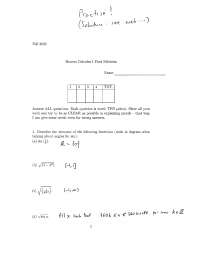 Practice Solutions for Midterm Exam 1 - Calculus with Theory I | MATH ...