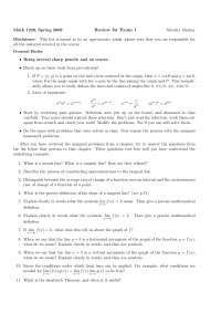 Review Questions for Exam 1 - Calculus I | MATH 1220 - Docsity