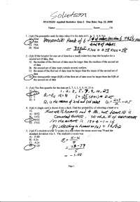 Examination 2 Solutions - Applied Statistics I | STAT 3233 - Docsity