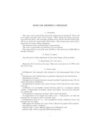 Midterm 2 Checklist - SI Calculus II | MATH 1220 - Docsity