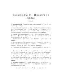 Introduction to Advanced Mathematics - Homework 4 Solutions | MATH 215 ...