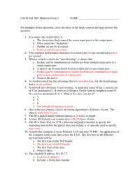 Midterm Exam with Solution for Introduction to Computer Networks | CS ...