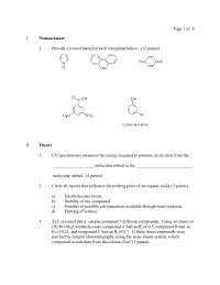 Review Questions for Organic Chemistry II | CHEM 2320 - Docsity