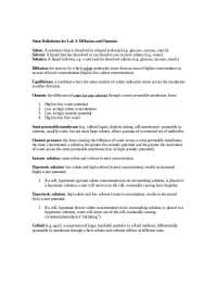 Understanding Diffusion, Osmosis, and Solutions: Definitions and Concepts