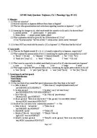 Phonology Study Questions: Tsujimura, Chapter 3