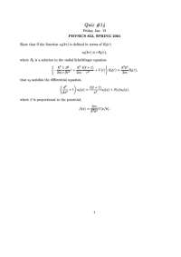 Radial Schrodinger Equation, Differential Equation - Quiz 14 | PHY 852