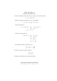 MAT 104 Quiz 4 Solutions: Inequalities 1 and 2