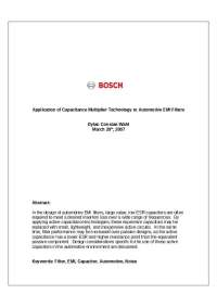 Application of Capacitance Multiplier Technology to Automotive EMI Filters | ECE 480