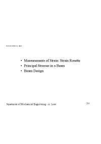 Measurements of Strain and Beam Design - Lecture Slides | ME 222