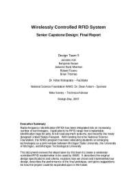 Wirelessly Controlled RFID System Senior Capstone Design: Final Report | ECE 480