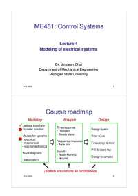 ME451: Control Systems - Lecture 4: Modeling of Electrical Systems