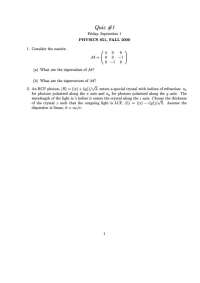 Eigenvalues - Quiz 1 - Quantum Mechanics I | PHY 851