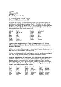 Homework 3 for Introduction to Linguistics | LIN 401