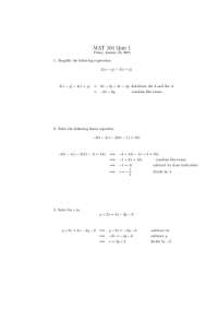 Resolution of 4 Problems on Intermediate Algebra - Quiz 1 | MAT 104