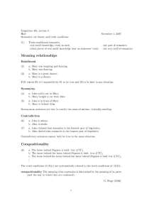 Semantics: Set Theory and Truth Conditions - Assignment | LIN 401