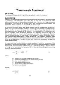 Operation and Use of Thermocouples to Measure Temperature | ME 412