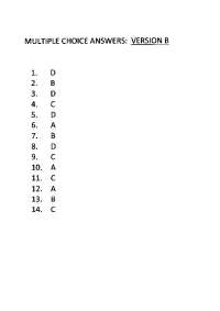 Exam 1B Answer Key | Calculus of One Variable II | MTHSC 108