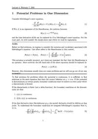 Potential problems in One Dimension - Quantum Mechanics I | PHY 851