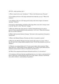 Child Language Development: Study Questions on Holophrases and Informativeness