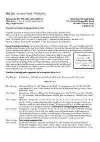 Ancient Greek Philosophy: PHL 210 Fall Semester 2007 - Prof. Debra Nails