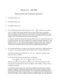 Homework Set 12 - Quantum Physics I - Fall 2008 | PHY 471