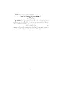 Quantum Mechanics I (PHY-852) - Orbital Momentum Projection: Quiz 2 Solution