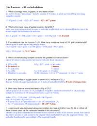 11 Questions with Answers for Quiz 2 - General Chemistry | CH 101 - Docsity