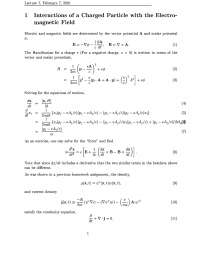 Interaction Of Charged Particle With Electromagnetic Field Phy 851 Docsity
