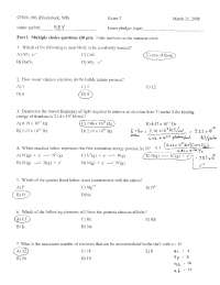 Exam 3 Questions with Solutions - General Chemistry | CH 101 - Docsity